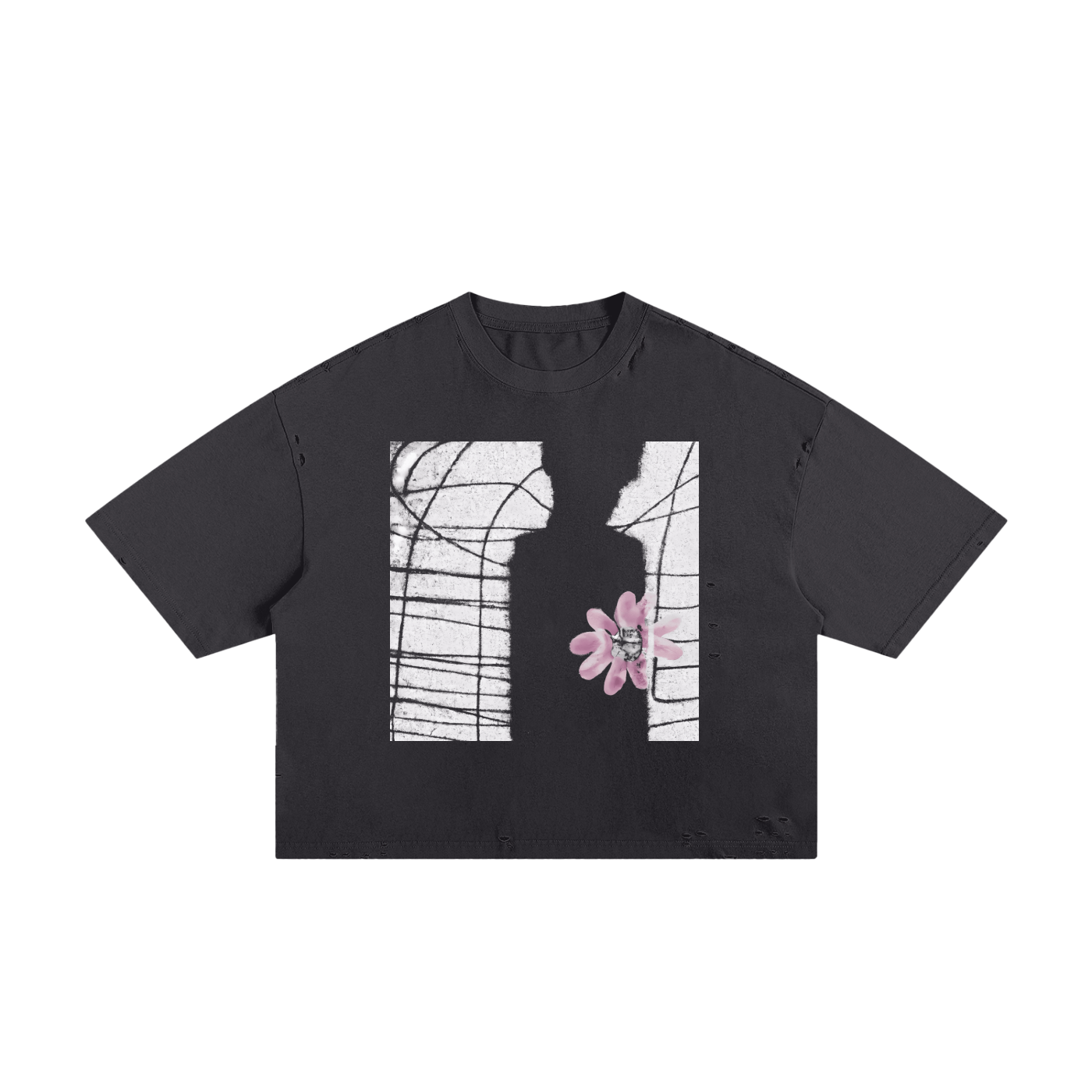 2023 - Classic Frayed Black Boxy Tee