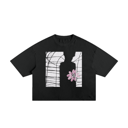 2023 - Classic Frayed Black Boxy Tee