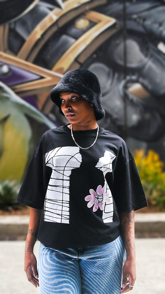2023 - Classic Frayed Black Boxy Tee